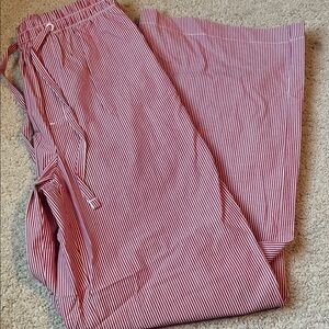 H&M Burgundy and White Striped Pants